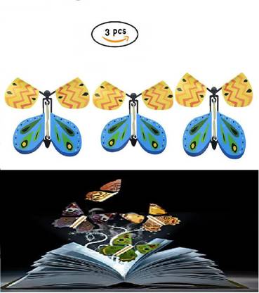 The Toy Town Flyer Butterfly Flying from Empty Hand Magic Easy Magic for Kids Magic Trick Gimmick Mentalism 3 pc Magic Kit Gag Toy