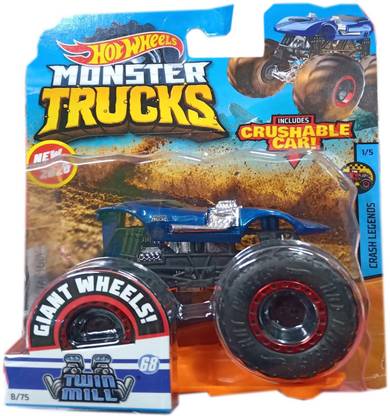 Mattel Hot Wheels Monster Trucks 1:64 Twin Mill 8/75 Crash Legends 1/5 Crushable CAR