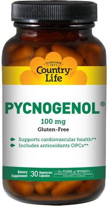 Country Life Pycnogenol, 100 mg, 30 Veggie Caps