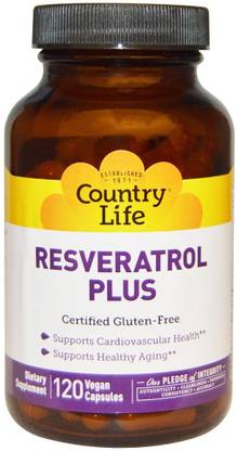 Country Life Resveratrol Plus, 120 Vegan Caps