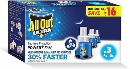 All Out Ultra Power+ FAN (3 refills pack) Mosquito Vaporiser Refill