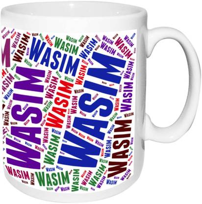 alwaysgift Wasim Name white Birthday & Anniversary Gift Ceramic Coffee Mug