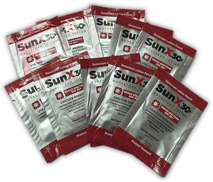 SUNX Sunscreen - SPF 50 PA++ Sunscreen Lotion By Spf30+, 10 Packets Each [Cat_851]