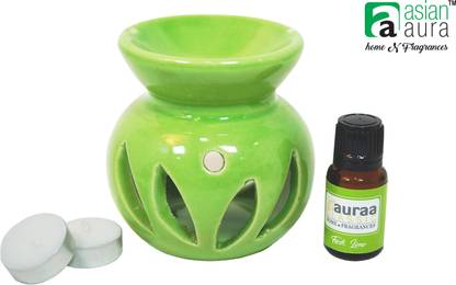 Asian Aura Fresh Lime Diffuser Set, Diffuser Aroma Diffuser Set Round Shape Burner