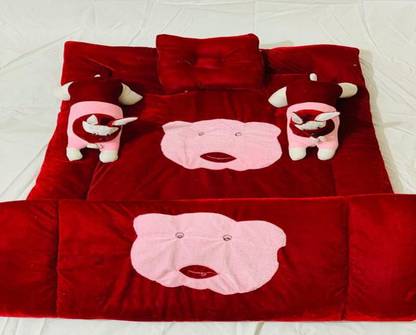 K.D.S COLLECTIONS Bedding Set( 1 Mattress + 1 Rajai + 2 Rabbit Side Pillow + 1 head pillow) Bedding set Baby Bed Size