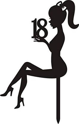 Ohm Mirror Shimmer Shining Acrylic Cake Topper Lady Cake Topper