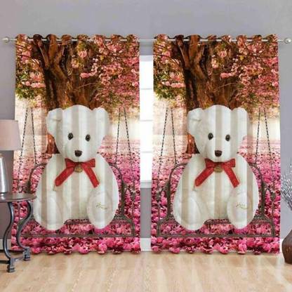 Trendz decor 153 cm (5 ft) Polyester Window Curtain (Pack Of 2)