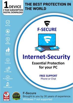 F-Secure 1 PC PC 3 Years Internet Security (Email Delivery - No CD)