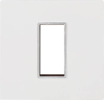 CONA Platinum 14801 Module Plates 1M with Blue LED Indicator (Single pc). Polycarbonate Material. Standard Size for perfect fit. Suits all kind of Décor. Sleek Design. Screwless square shape. CE (European Conformity), ISO (9001:2008), Made in India Wall Plate