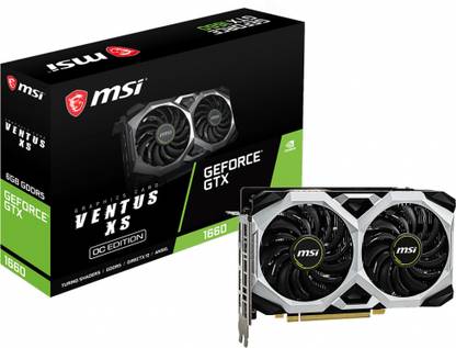 MSI GeForce GTX 1660 VENTUS XS 6G OC GDDR6 6 GB NVIDIA Chipset 192 bit 1785 MHz Graphics Card