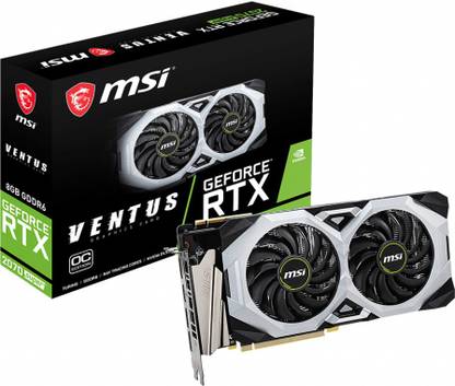 MSI GeForce RTX 2070 SUPER VENTUS OC GDDR6 8 GB NVIDIA Chipset 256 bit 1785 MHz Graphics Card