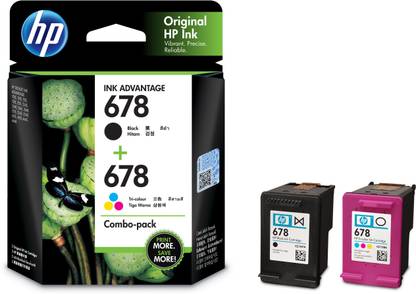 HP 678 Black + Tri Color Combo Pack Ink Cartridge