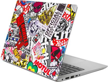 GADGETSWRAP GWAB-16110 Printed Stickerbomb JDM Tuner Top Only Vinyl Laptop Skin Compatible for 14 inch
