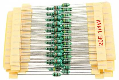 e4u 20 Ohm 5% 1/4W CFR Through Hole Resistor - 50 No's Fixed Resistor