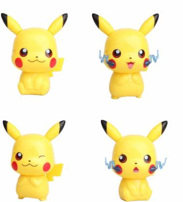 Toy Mela 4 pcs Pokemon Pikachu Cake Toppers 3-4cms Action Toy Figure Set