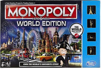 Hasbro Monopoly Here and Now World Edition Board Game Money & Assets Board Game