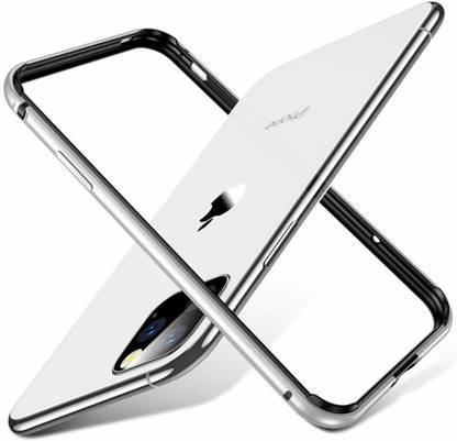 Midkart Bumper Case for iPhone 11 Pro (2019, 5.8) Silver Metal Bumper with Soft Inner Frame Case