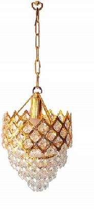 craftfry Designer Small Golden Chandlier ceiling lamp/ small jhoomar (pack of 1) . Chandelier Ceiling Lamp