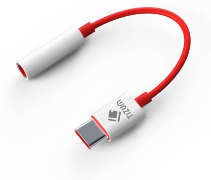 Tizum Red&White Type C to 3.5mm Stereo Audio Splitter Jack Convertor Phone Converter