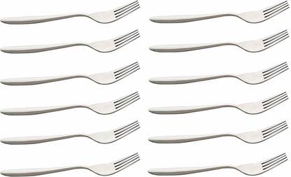 Shri & Sam Stainless Steel Table fork, Set of 12, Silver Stainless Steel Dinner Fork