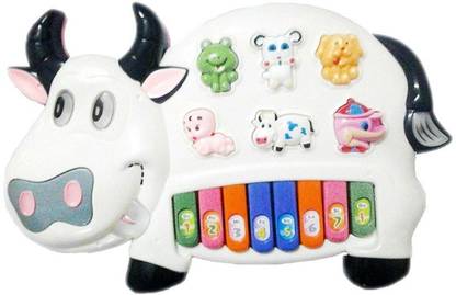 Crazy Toys Multicolour Plastic Cow Piano Keyboard