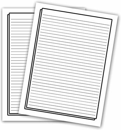 WAYTOBUY A4 60 Black Border Designed Project Paper for Students (Normal Quality 70 GSM) One Side Ruled 210 x 297 mm (A4) 70 gsm Project Paper