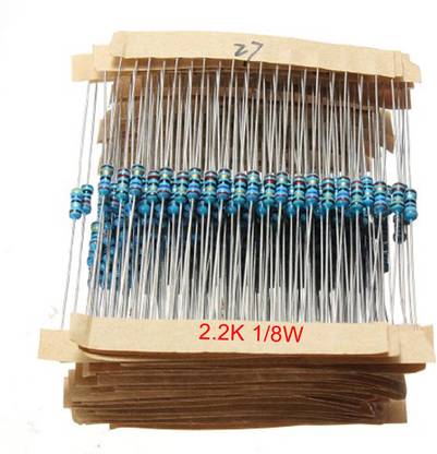 e4u 2.2K Ohm 5% 1/8W CFR Through Hole Resistor - 100 No's Fixed Resistor