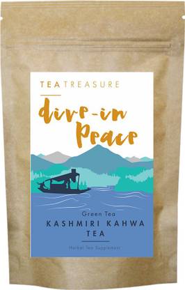 TeaTreasure Kashmiri Kahwa Green Tea Unflavoured Green Tea Pouch
