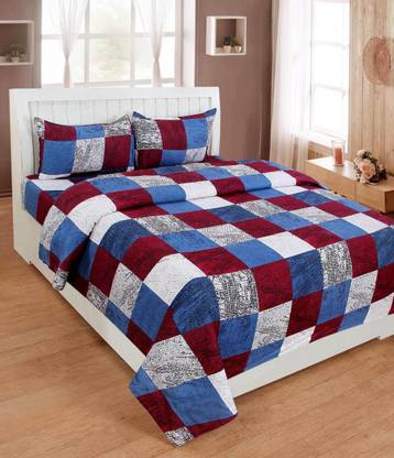 Mittan Traders 140 TC Polycotton Double 3D Printed Flat Bedsheet