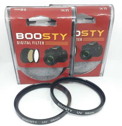 BOOSTY UV FILTER 58MM 2 PCS FOR - LENS 18-55MM AND 55-250 MM LENS ,1300D/1500D/700D/200D/3000D UV Filter