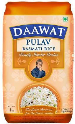 Daawat Basmati Rice - Pulav, 1 kg Pouch.; Basmati Rice (Long Grain)