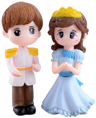 P s retail Sweety Lovers Prince Princess Couple Figurien Miniature - Style-24 - (2pcs/Set) Decorative Showpiece - 5.4 cm