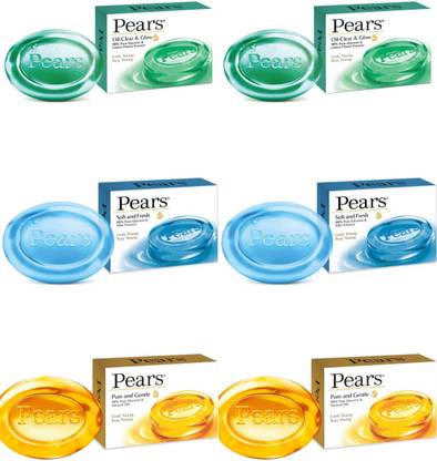 Pears Oil-Clear & Glow Soap & Soft & Fresh Soap & Pure and Gentle Soap Ambz (75G ) ( Pack of 6)
