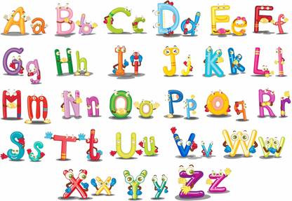 Decoration Designs 43 cm English Alphabets Wall Sticker 43cm x62 cm Self Adhesive Sticker