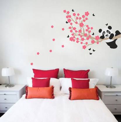 Decor hubb 91 cm Decorhubb"Cherry Blossom Panda Wall Decal Wall Stickers PVC Vinyl, 56CM X 91CM, ( Buy 1 Get 1 Free ) Self Adhesive Sticker