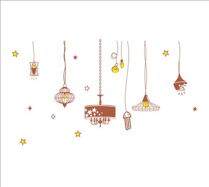 DECOR KAFE 66 cm Hanging Electronics Abstract Wall Sticker Self Adhesive Sticker