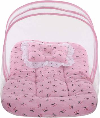 Superminis Mustache Print Baby Bedding Set Thick Base, Foldable Standard Crib