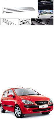 Pr Blue Star Auto stores Lower Window Garnish (Chrome) Set of 4 Compatible with 104 Chrome Hyundai Getz Side Garnish