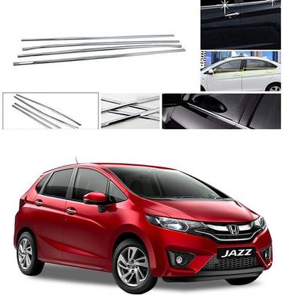 PRTEK Lower Window Garnish (Chrome) Set of 4 Compatible with 091 Chrome Honda Jazz Side Garnish