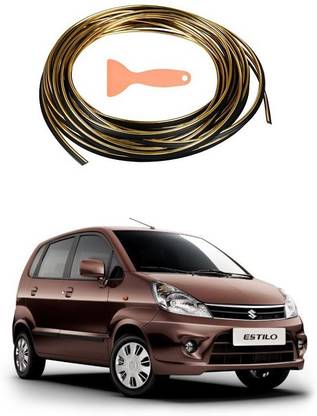 PRTEK Beading, Flexible Styling PVC Moulding Trim Strip, (5 Meters, GOLD)045 Car Beading Roll For Bumper, Grill and Garnish Cover, Window