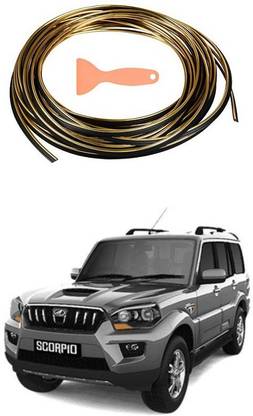 PRTEK Beading, Flexible Styling PVC Moulding Trim Strip, (5 Meters, GOLD)069 Car Beading Roll For Bumper, Grill and Garnish Cover, Window