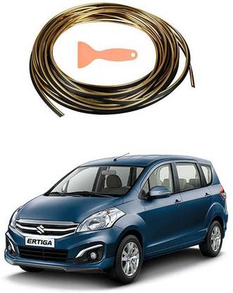 PRTEK Beading, Flexible Styling PVC Moulding Trim Strip, (5 Meters, GOLD)117 Car Beading Roll For Bumper, Grill and Garnish Cover, Window