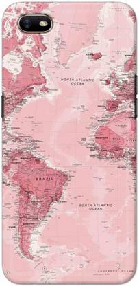 SKYCO Back Cover for SKYCO back cover for Oppo A1k - WORLD MAP-GLOBE MAP
