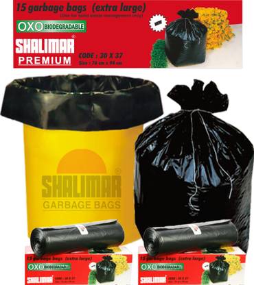 SHALIMAR Eco Friendly / 100% recyclable (Size 76 x 94 cm) XL 115 - 120 L Garbage Bag  Pack Of 60