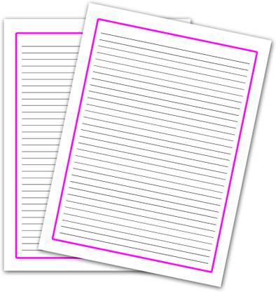 WAYTOBUY A4 60 Magenta Border Assignment/Project/Practical Work Paper Normal Quality (70 GSM) for Students One Side Ruled A4 70 gsm Bond Paper
