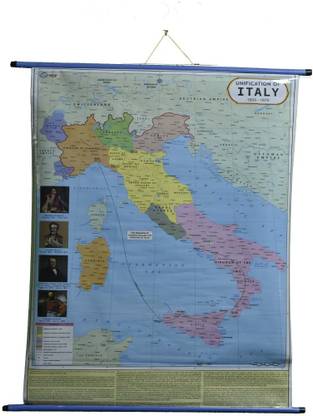 ROLLUP MAP OF UNIFICATION OF ITALY (PIPE MOUNTED) Photographic Paper
