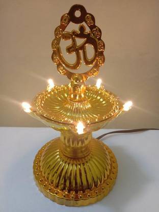 Raas 5 LEDs 0.15 m Gold Steady Diya Rice Lights
