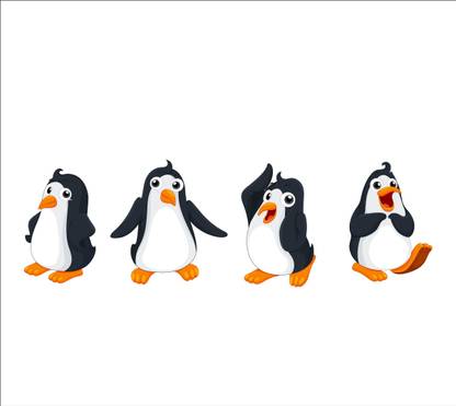 wildartcreation 117 cm Cute Dancing Penguin Wall Sticker Self Adhesive Sticker