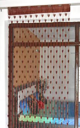 BEVI 214 cm (7 ft) Polyester Transparent Door Curtain Single Curtain