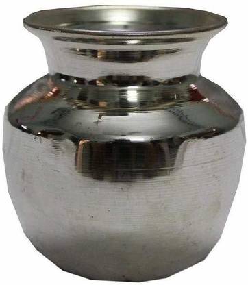 Madura Traders White Metal Kalasa Sombhu Silver Plated Kalash